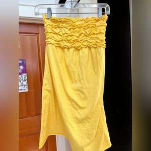 Xhilaration small strapless cotton shirt yellow